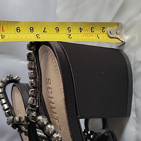 Schutz Islah Rhinestone Wrap Around Block Heel - Picture 10 of 11